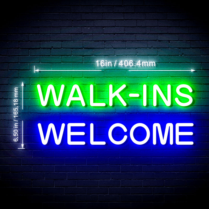 Walk Ins Welcome Flex Silicone LED Sign (Neon-Style, LED Technology) - LED Gift Works