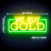 Pawn Shop We Buy Gold Ultra-Bright LED Sign with Remote (Neon-Style, LED Technology) - LED Gift Works
