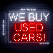 32" We Buy Used Cars Ultra-Bright LED Sign with Remote (Neon-Style, LED Technology) - LED Gift Works