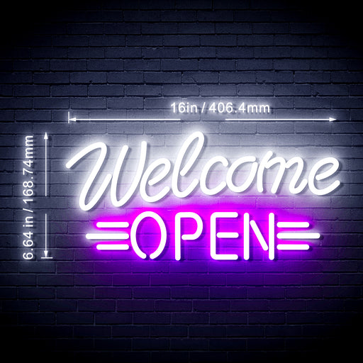 Welcome Open Flex Silicone LED Sign (Neon-Style, LED Technology) - Way Up Gifts