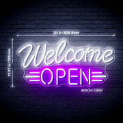 Welcome Open Ultra-Bright LED Sign with Remote (Neon-Style, LED Technology) - LED Gift Works