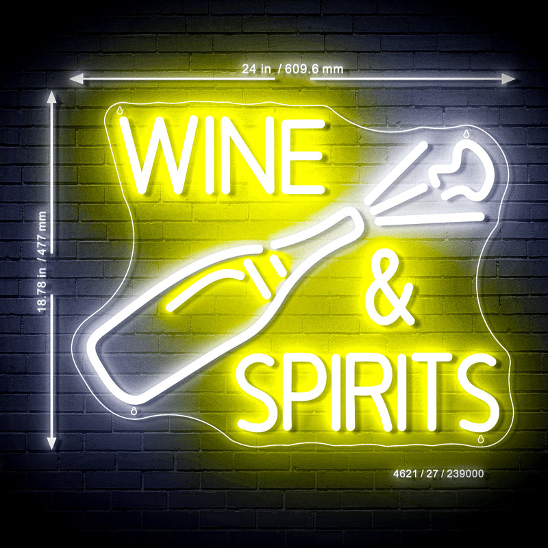 Wine & Spirits Ultra-Bright LED Sign with Remote (Neon-Style, LED Technology) - LED Gift Works
