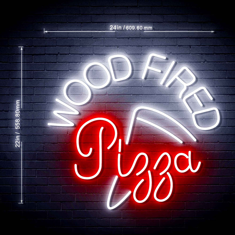 Wood Fired Pizza Ultra-Bright LED Sign with Remote (Neon-Style, LED Technology) - LED Gift Works