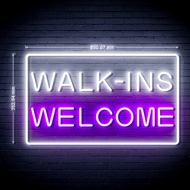 Walk Ins Welcome Ultra-Bright LED Sign with Remote (Neon-Style, LED Technology) - LED Gift Works