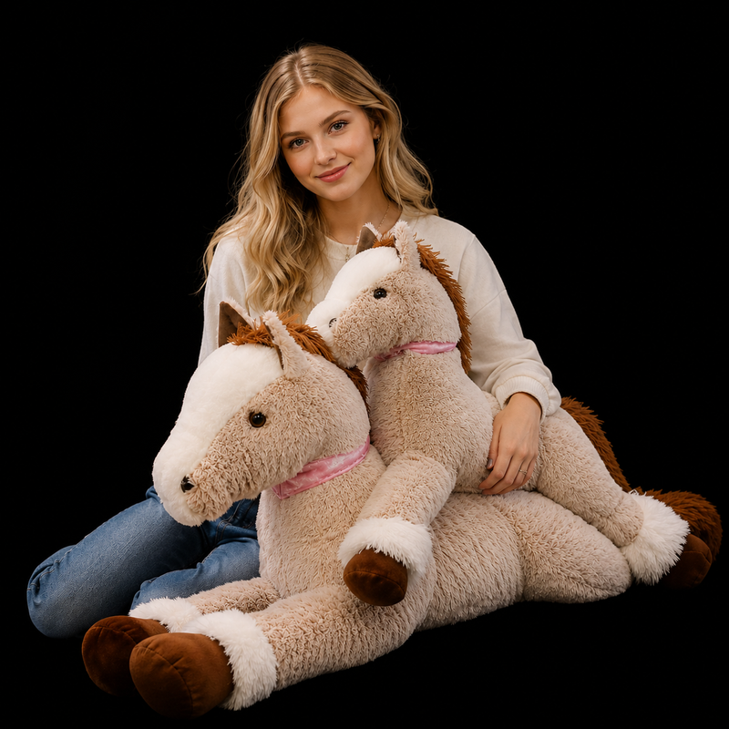 Big Stuffed Animal Soft Horse Plush Toy - LED Gift Works