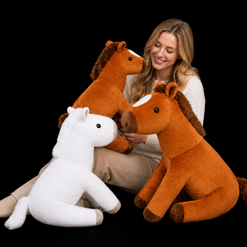 Big Stuffed Animal Horse Soft Plush Toy - LED Gift Works