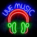 Live Music with Headphones Ultra-Bright LED Sign with Remote (Neon-Style, LED Technology) - Way Up Gifts