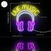 Live Music with Headphones Ultra-Bright LED Sign with Remote (Neon-Style, LED Technology) - Way Up Gifts