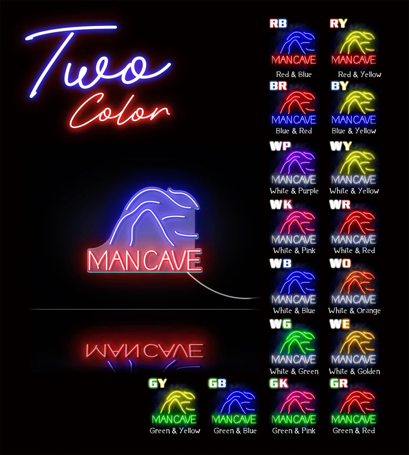 Man Cave with Cave Ultra-Bright LED Sign with Remote (Neon-Style, LED Technology) - LED Gift Works