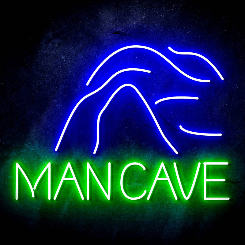 Man Cave with Cave Ultra-Bright LED Sign with Remote (Neon-Style, LED Technology) - LED Gift Works