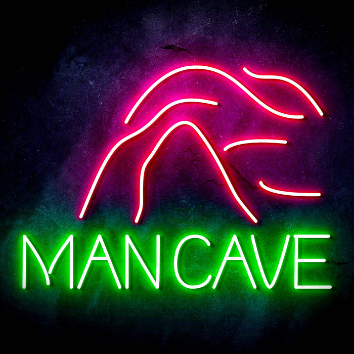 Man Cave with Cave Ultra-Bright LED Sign with Remote (Neon-Style, LED Technology) - Way Up Gifts