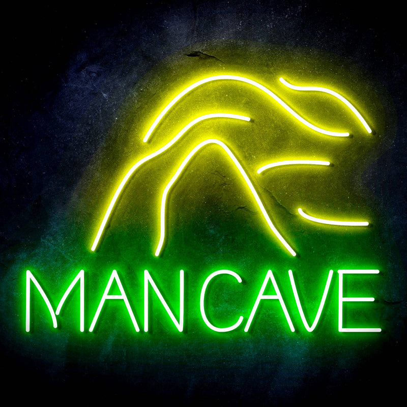 Man Cave with Cave Ultra-Bright LED Sign with Remote (Neon-Style, LED Technology) - LED Gift Works