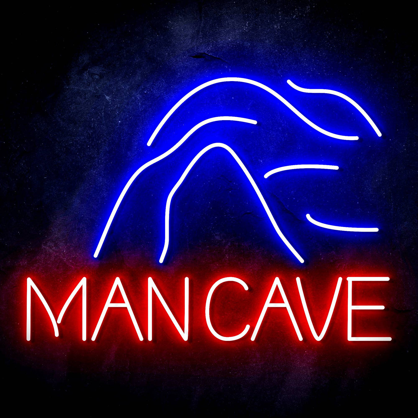 Man Cave with Cave Ultra-Bright LED Sign with Remote (Neon-Style, LED Technology) - Way Up Gifts