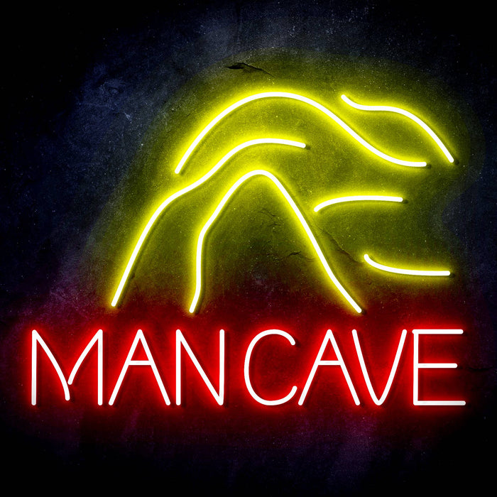 Man Cave with Cave Ultra-Bright LED Sign with Remote (Neon-Style, LED Technology) - Way Up Gifts