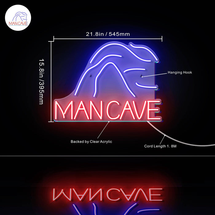 Man Cave with Cave Ultra-Bright LED Sign with Remote (Neon-Style, LED Technology) - Way Up Gifts