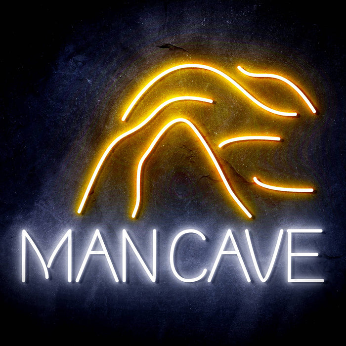 Man Cave with Cave Ultra-Bright LED Sign with Remote (Neon-Style, LED Technology) - Way Up Gifts