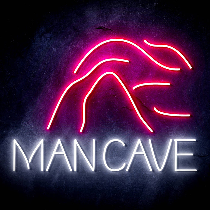 Man Cave with Cave Ultra-Bright LED Sign with Remote (Neon-Style, LED Technology) - Way Up Gifts