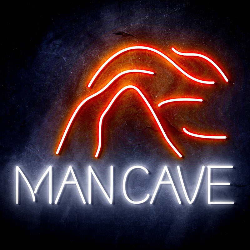 Man Cave with Cave Ultra-Bright LED Sign with Remote (Neon-Style, LED Technology) - LED Gift Works