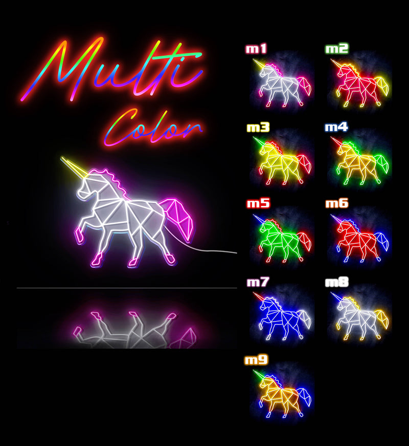 Origami Unicorn Ultra-Bright LED Sign with Remote (Neon-Style, LED Technology) - LED Gift Works