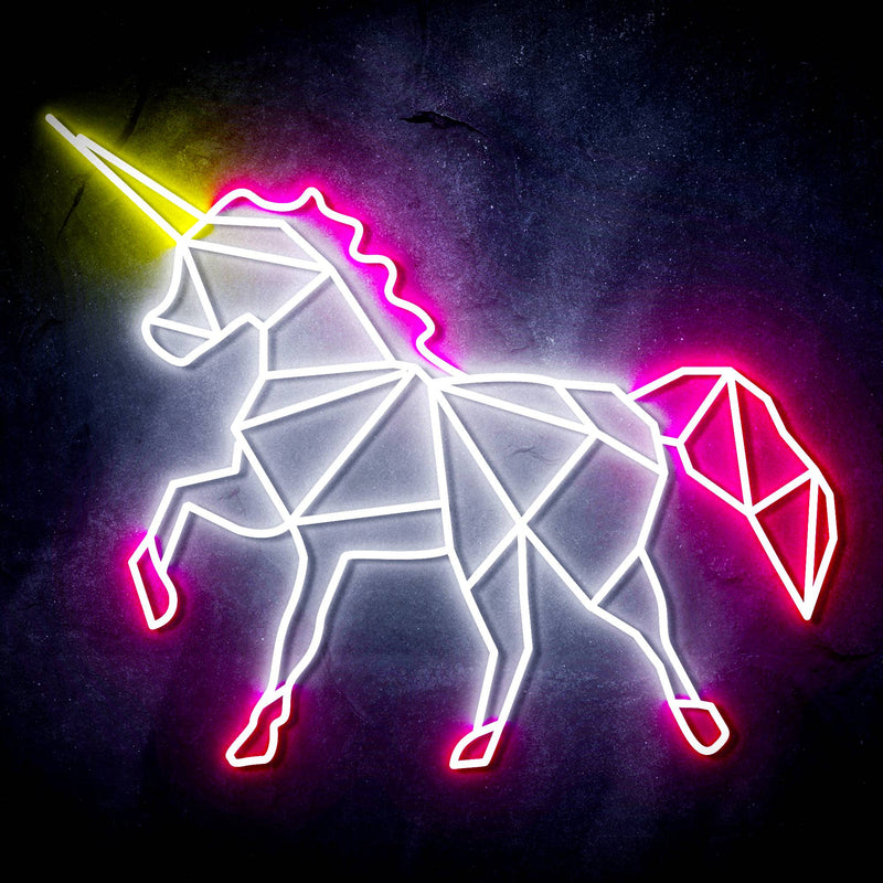 Origami Unicorn Ultra-Bright LED Sign with Remote (Neon-Style, LED Technology) - LED Gift Works