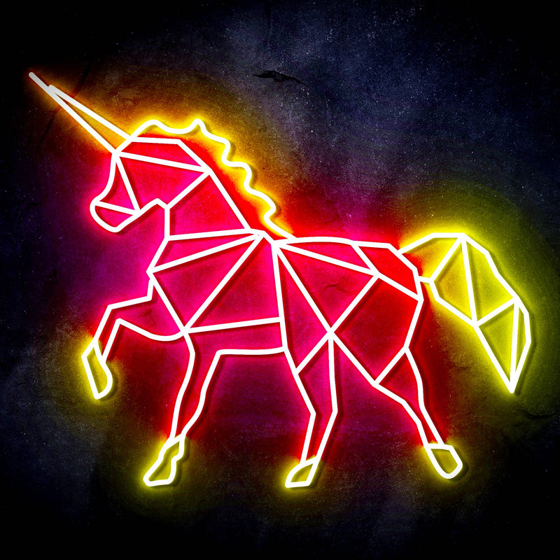 Origami Unicorn Ultra-Bright LED Sign with Remote (Neon-Style, LED Technology) - LED Gift Works