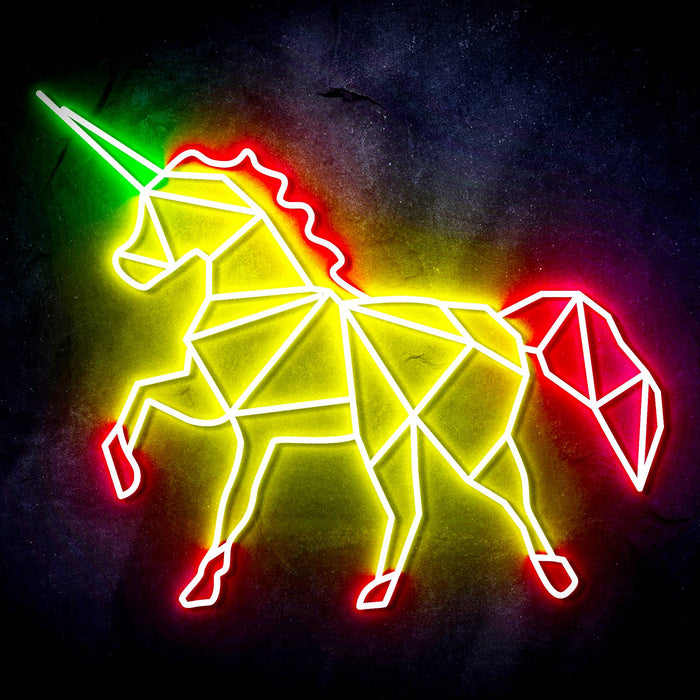 Origami Unicorn Ultra-Bright LED Sign with Remote (Neon-Style, LED Technology) - Way Up Gifts