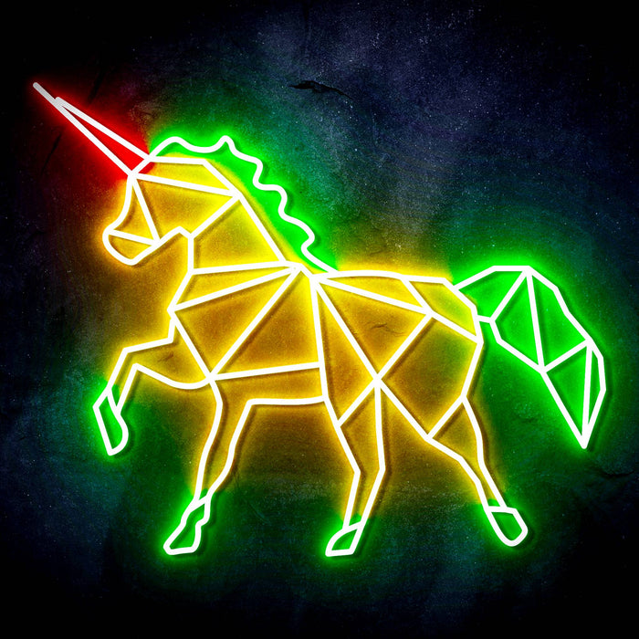 Origami Unicorn Ultra-Bright LED Sign with Remote (Neon-Style, LED Technology) - Way Up Gifts