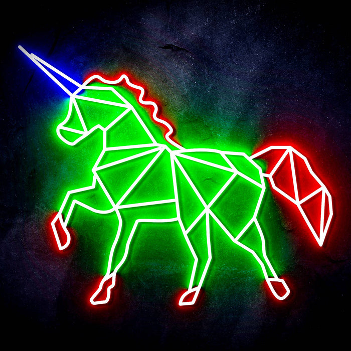 Origami Unicorn Ultra-Bright LED Sign with Remote (Neon-Style, LED Technology) - Way Up Gifts