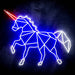Origami Unicorn Ultra-Bright LED Sign with Remote (Neon-Style, LED Technology) - Way Up Gifts