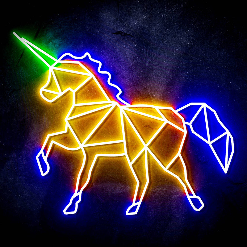 Origami Unicorn Ultra-Bright LED Sign with Remote (Neon-Style, LED Technology) - LED Gift Works