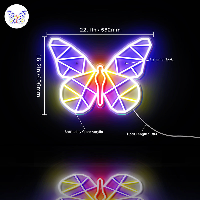 Origami Butterfly Ultra-Bright LED Sign with Remote (Neon-Style, LED Technology) - LED Gift Works