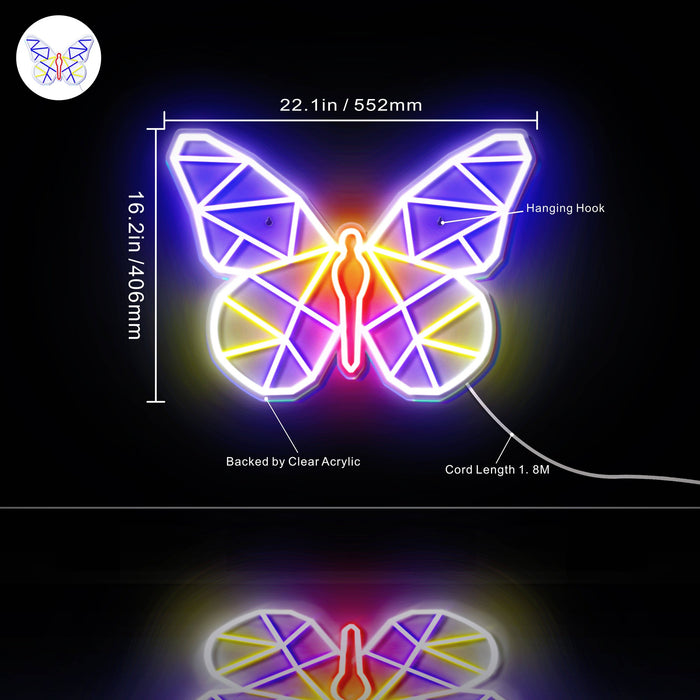 Origami Butterfly Ultra-Bright LED Sign with Remote (Neon-Style, LED Technology) - Way Up Gifts