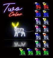 Origami Deer Cabin Hunting Ultra-Bright LED Sign with Remote (Neon-Style, LED Technology) - LED Gift Works