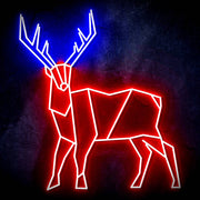 Origami Deer Cabin Hunting Ultra-Bright LED Sign with Remote (Neon-Style, LED Technology) - LED Gift Works