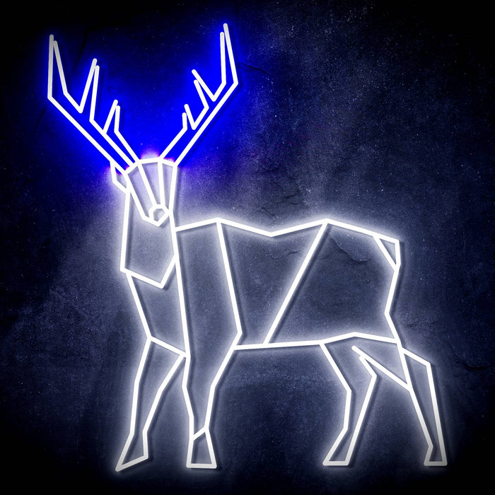 Origami Deer Cabin Hunting Ultra-Bright LED Sign with Remote (Neon-Style, LED Technology) - Way Up Gifts