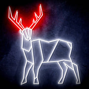 Origami Deer Cabin Hunting Ultra-Bright LED Sign with Remote (Neon-Style, LED Technology) - LED Gift Works