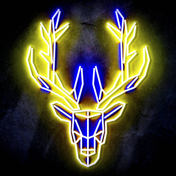 Origami Deer Head Cabin Hunting Ultra-Bright LED Sign with Remote (Neon-Style, LED Technology) - Way Up Gifts