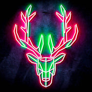 Origami Deer Head Cabin Hunting Ultra-Bright LED Sign with Remote (Neon-Style, LED Technology) - LED Gift Works