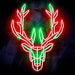 Origami Deer Head Cabin Hunting Ultra-Bright LED Sign with Remote (Neon-Style, LED Technology) - Way Up Gifts