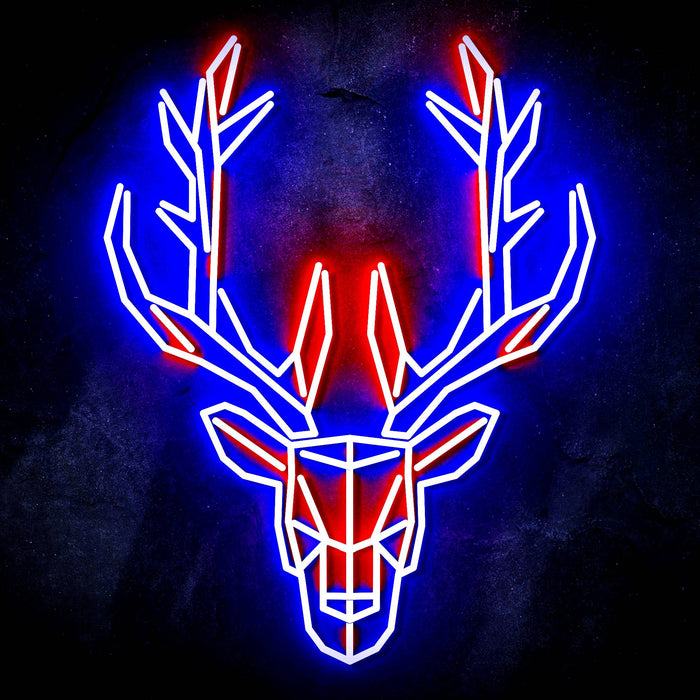 Origami Deer Head Cabin Hunting Ultra-Bright LED Sign with Remote (Neon-Style, LED Technology) - Way Up Gifts