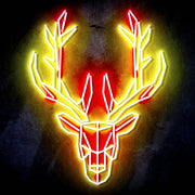 Origami Deer Head Cabin Hunting Ultra-Bright LED Sign with Remote (Neon-Style, LED Technology) - LED Gift Works