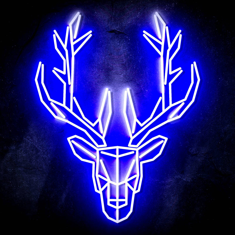 Origami Deer Head Cabin Hunting Ultra-Bright LED Sign with Remote (Neon-Style, LED Technology) - LED Gift Works