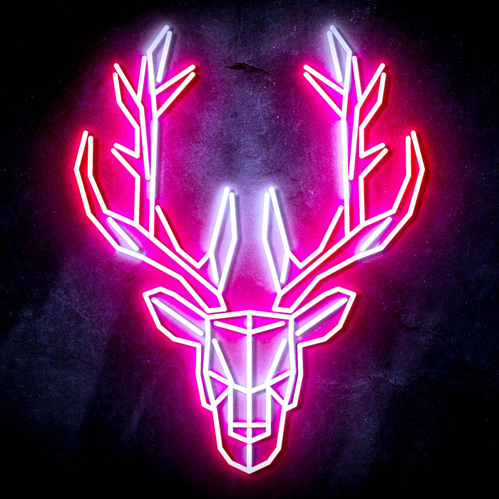 Origami Deer Head Cabin Hunting Ultra-Bright LED Sign with Remote (Neon-Style, LED Technology) - Way Up Gifts