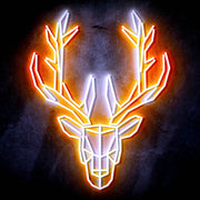 Origami Deer Head Cabin Hunting Ultra-Bright LED Sign with Remote (Neon-Style, LED Technology) - LED Gift Works