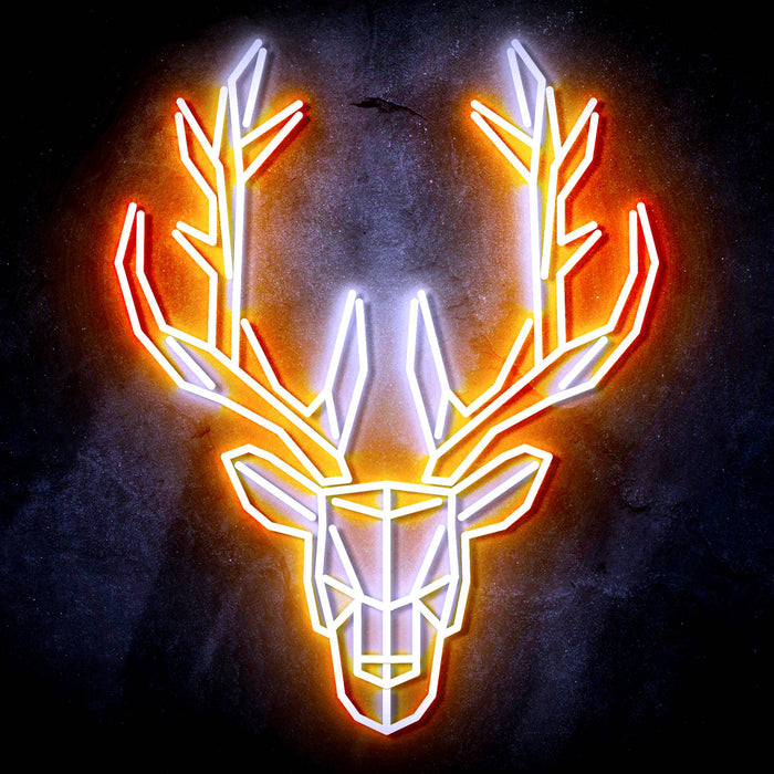 Origami Deer Head Cabin Hunting Ultra-Bright LED Sign with Remote (Neon-Style, LED Technology) - Way Up Gifts