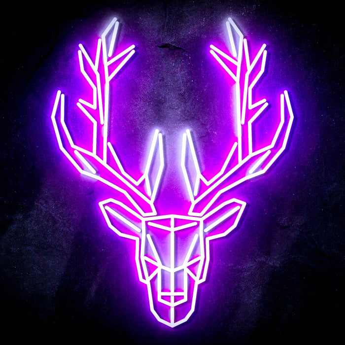 Origami Deer Head Cabin Hunting Ultra-Bright LED Sign with Remote (Neon-Style, LED Technology) - Way Up Gifts