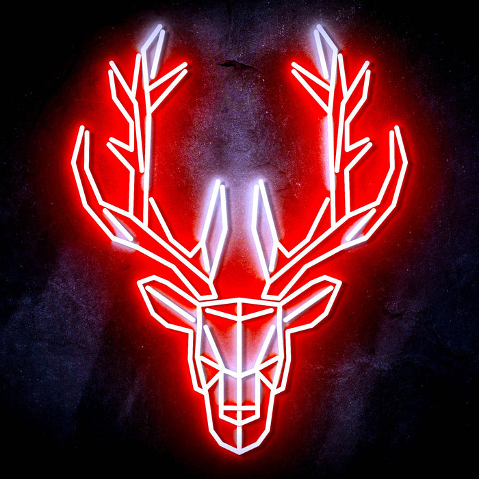 Origami Deer Head Cabin Hunting Ultra-Bright LED Sign with Remote (Neon-Style, LED Technology) - Way Up Gifts