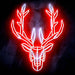 Origami Deer Head Cabin Hunting Ultra-Bright LED Sign with Remote (Neon-Style, LED Technology) - Way Up Gifts