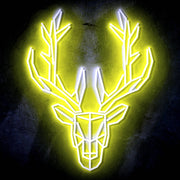 Origami Deer Head Cabin Hunting Ultra-Bright LED Sign with Remote (Neon-Style, LED Technology) - LED Gift Works