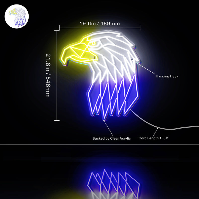 American Eagle Head Ultra-Bright LED Sign with Remote (Neon-Style, LED Technology) - LED Gift Works